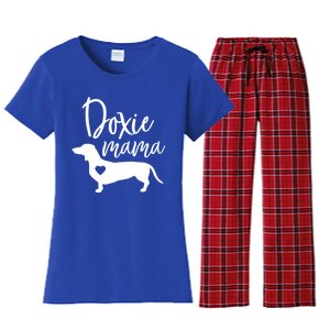 Doxie Mama Dachshund Mama Funny Dog Mom Wiener Dog Doxie Mom Gift Women's Flannel Pajama Set