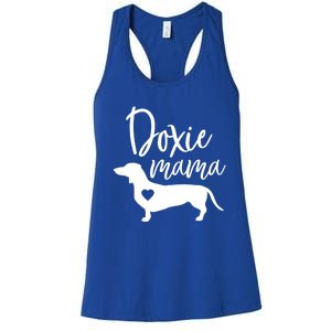 Doxie Mama Dachshund Mama Funny Dog Mom Wiener Dog Doxie Mom Gift Women's Racerback Tank