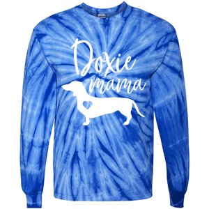 Doxie Mama Dachshund Mama Funny Dog Mom Wiener Dog Doxie Mom Gift Tie-Dye Long Sleeve Shirt