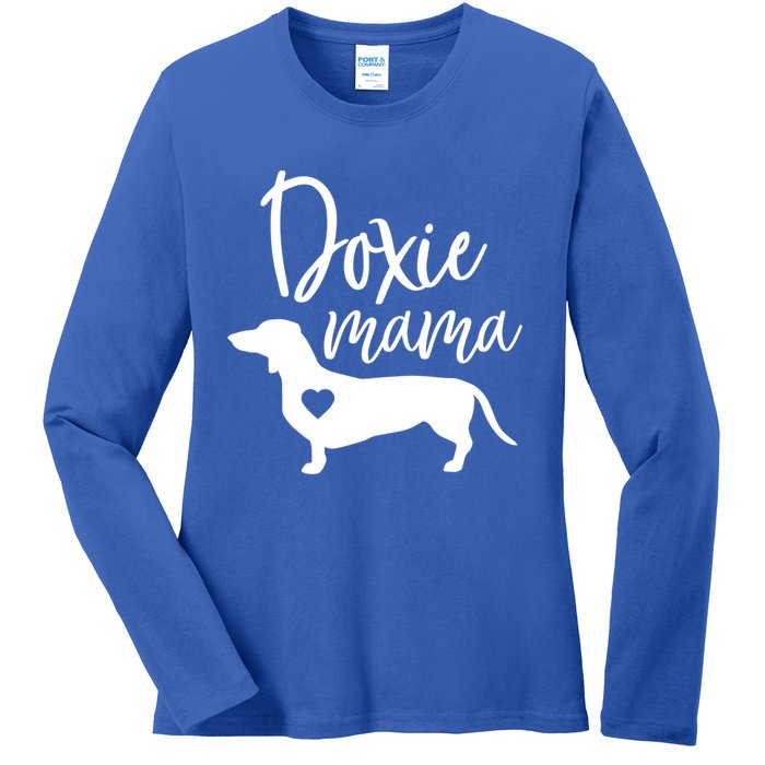 Doxie Mama Dachshund Mama Funny Dog Mom Wiener Dog Doxie Mom Gift Ladies Long Sleeve Shirt