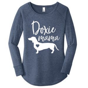 Doxie Mama Dachshund Mama Funny Dog Mom Wiener Dog Doxie Mom Gift Women's Perfect Tri Tunic Long Sleeve Shirt