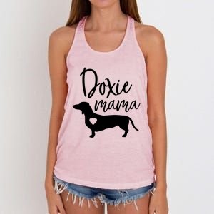 Doxie Mama Dachshund Mama Funny Dog Mom Wiener Dog Doxie Mom Gift Women's Knotted Racerback Tank