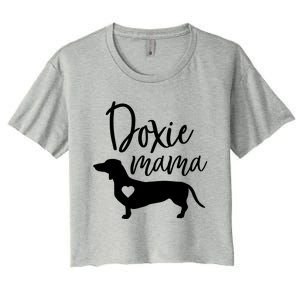 Doxie Mama Dachshund Mama Funny Dog Mom Wiener Dog Doxie Mom Gift Women's Crop Top Tee