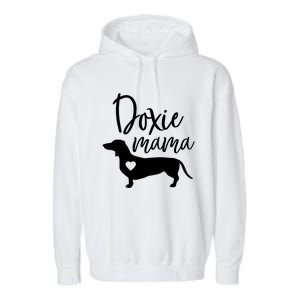 Doxie Mama Dachshund Mama Funny Dog Mom Wiener Dog Doxie Mom Gift Garment-Dyed Fleece Hoodie