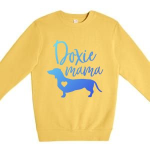 Doxie Mama Dachshund Mama Funny Dog Mom Wiener Dog Doxie Mom Gift Premium Crewneck Sweatshirt