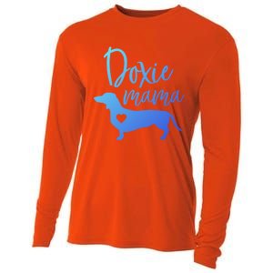 Doxie Mama Dachshund Mama Funny Dog Mom Wiener Dog Doxie Mom Gift Cooling Performance Long Sleeve Crew