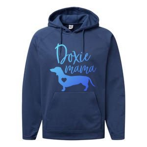 Doxie Mama Dachshund Mama Funny Dog Mom Wiener Dog Doxie Mom Gift Performance Fleece Hoodie