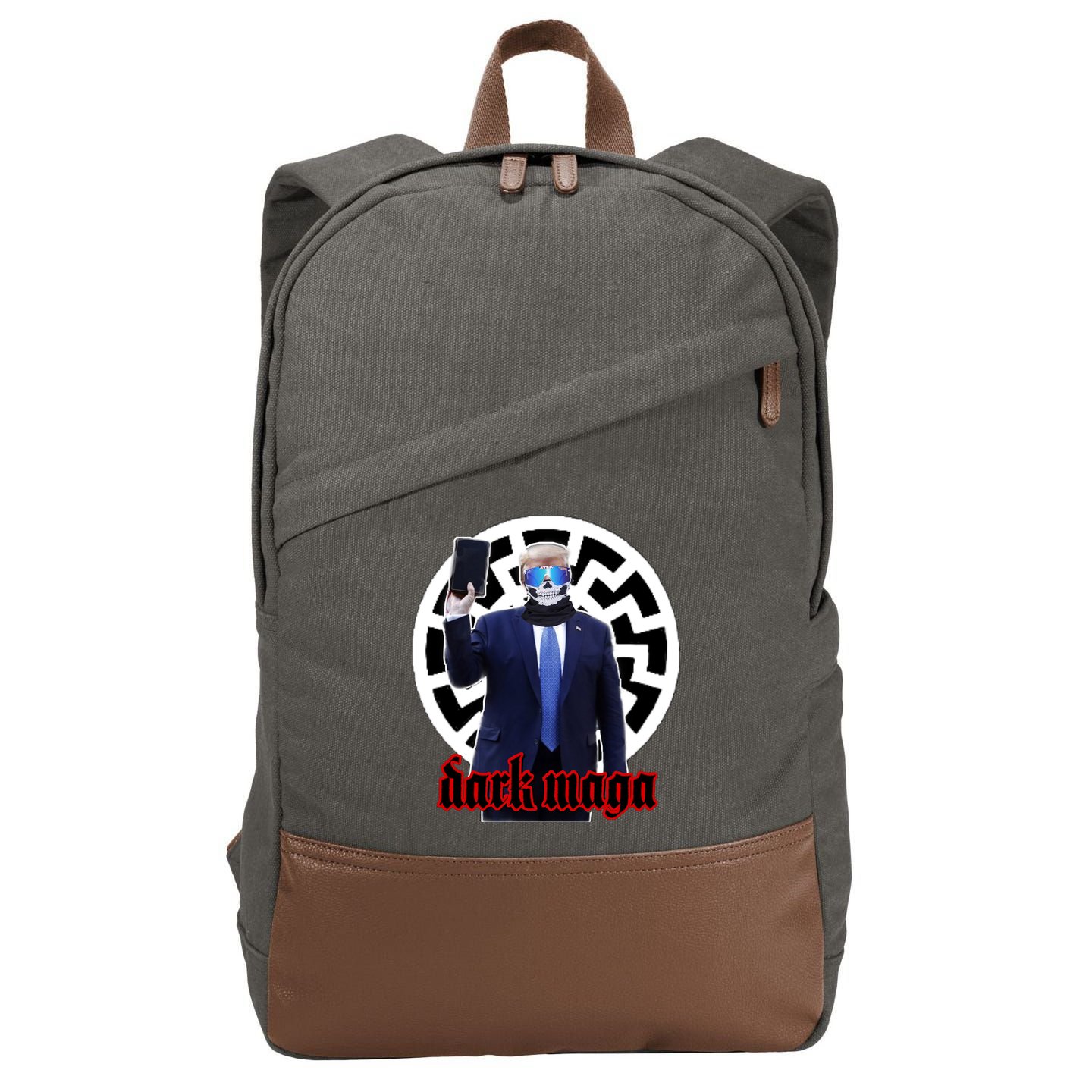 Dark Maga Donald Trump 2024 Cotton Canvas Backpack