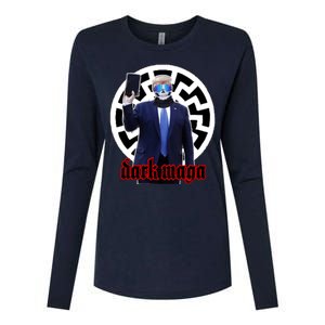 Dark Maga Donald Trump 2024 Womens Cotton Relaxed Long Sleeve T-Shirt