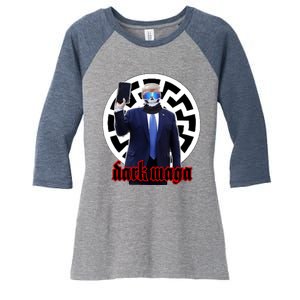 Dark Maga Donald Trump 2024 Women's Tri-Blend 3/4-Sleeve Raglan Shirt