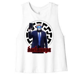 Dark Maga Donald Trump 2024 Women's Racerback Cropped Tank