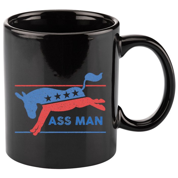 Democrat Merchandise Democratic Donkey Assman Ass Man 11oz C Handle Ceramic Mug