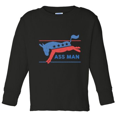 Democrat Merchandise Democratic Donkey Assman Ass Man Toddler Long Sleeve Shirt