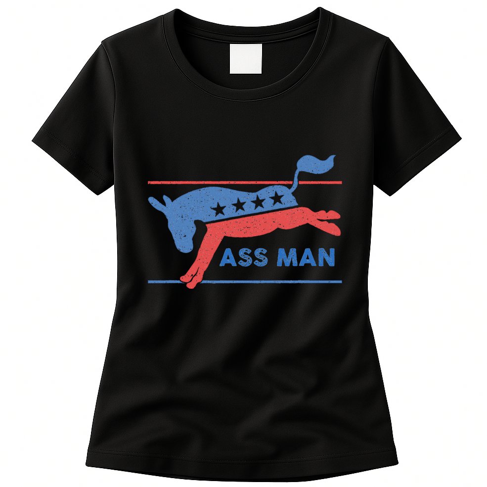 Democrat Merchandise Democratic Donkey Assman Ass Man Womens T-Shirt