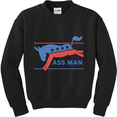 Democrat Merchandise Democratic Donkey Assman Ass Man Kids Sweatshirt