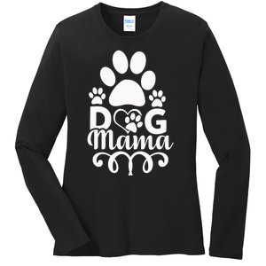 Dog Mama Ladies Long Sleeve Shirt