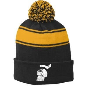 Dirty Mind Dog A Funny Dog Adult Humor Stripe Pom Pom Beanie