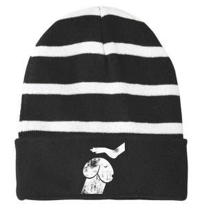 Dirty Mind Dog A Funny Dog Adult Humor Striped Beanie with Solid Band