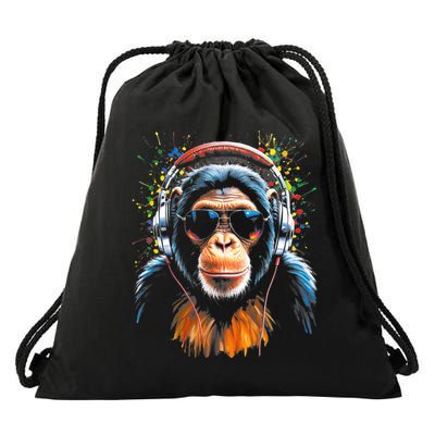 Dj Monkey Drawstring Bag