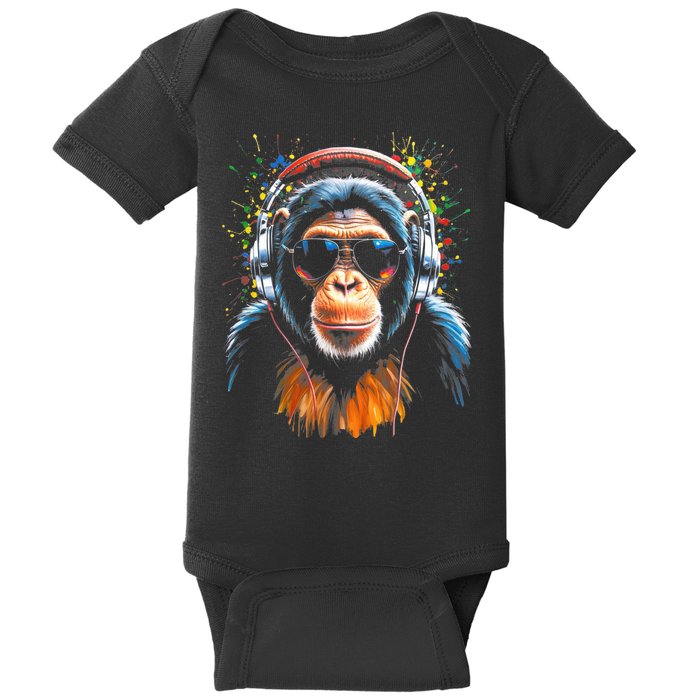 Dj Monkey Baby Bodysuit