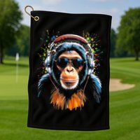 Dj Monkey Golf Towel