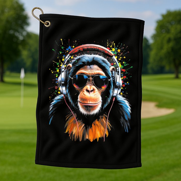 Dj Monkey Golf Towel