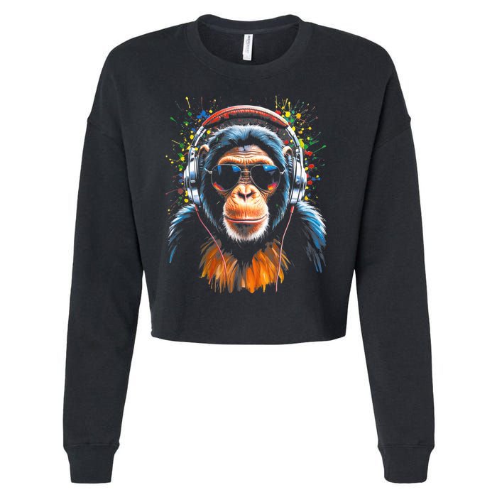 Dj Monkey Cropped Pullover Crew