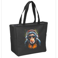 Dj Monkey Zip Tote Bag