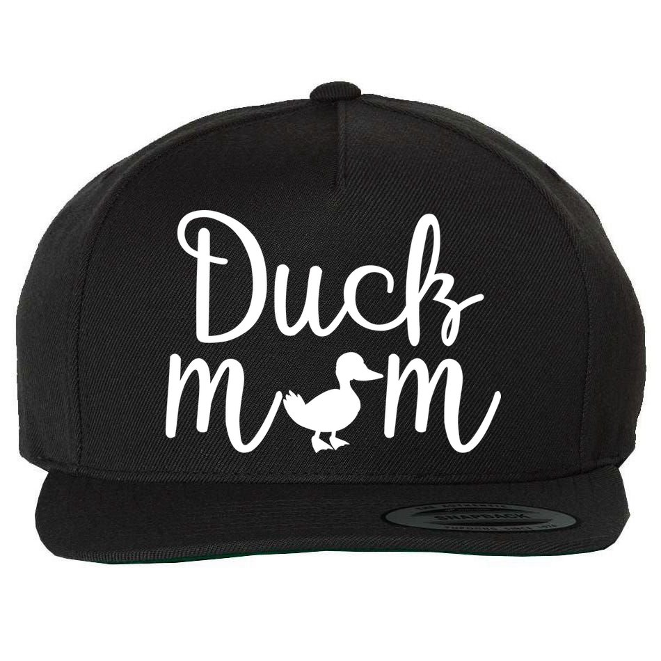 Duck Mom Wool Snapback Cap