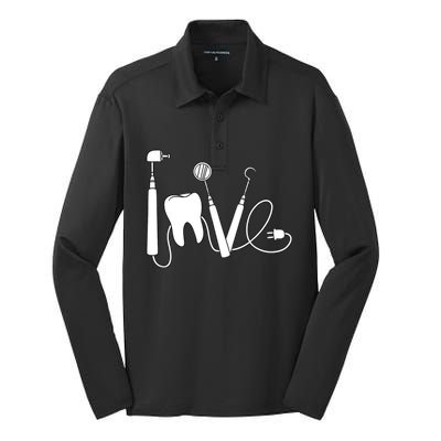 Dentist Mouth Doctor Dentistry Oral Hygiene Dental Surgeon Gift Silk Touch Performance Long Sleeve Polo