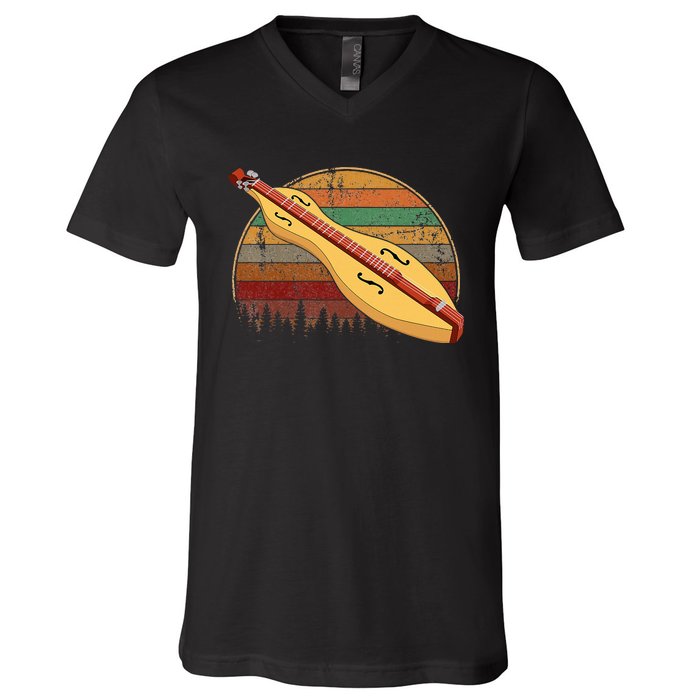 Dulcimer Musical Dulcimer V-Neck T-Shirt