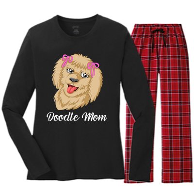 Doodle Mom Women's Long Sleeve Flannel Pajama Set 