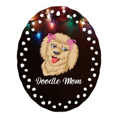 Doodle Mom Ceramic Oval Ornament