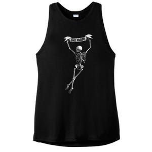 Danse Macabre Dancing Skeleton Halloween Dance Of Death Ladies PosiCharge Tri-Blend Wicking Tank