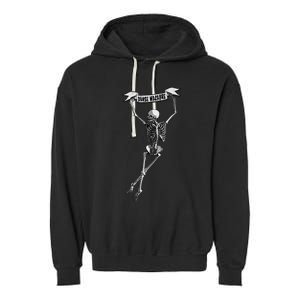 Danse Macabre Dancing Skeleton Halloween Dance Of Death Garment-Dyed Fleece Hoodie