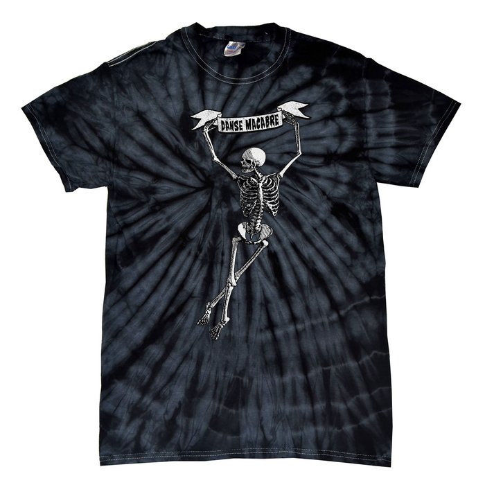 Danse Macabre Dancing Skeleton Halloween Dance Of Death Tie-Dye T-Shirt