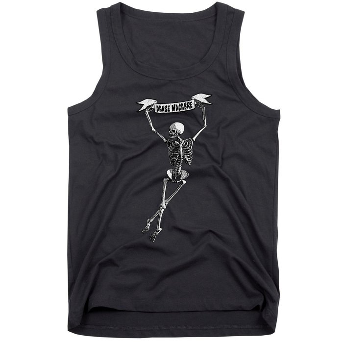 Danse Macabre Dancing Skeleton Halloween Dance Of Death Tank Top