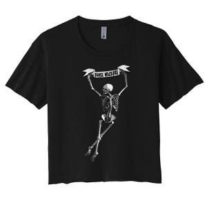 Danse Macabre Dancing Skeleton Halloween Dance Of Death Women's Crop Top Tee