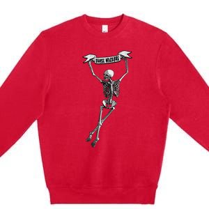 Danse Macabre Dancing Skeleton Halloween Dance Of Death Premium Crewneck Sweatshirt