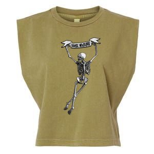 Danse Macabre Dancing Skeleton Halloween Dance Of Death Garment-Dyed Women's Muscle Tee