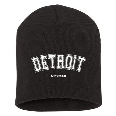 Detroit Michigan Short Acrylic Beanie