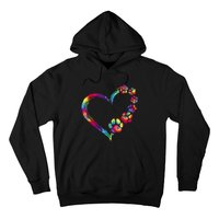 Dog Mom Dad Puppy Love Dogs Paw Print Heart Tie Dye Design TShirt Hoodie