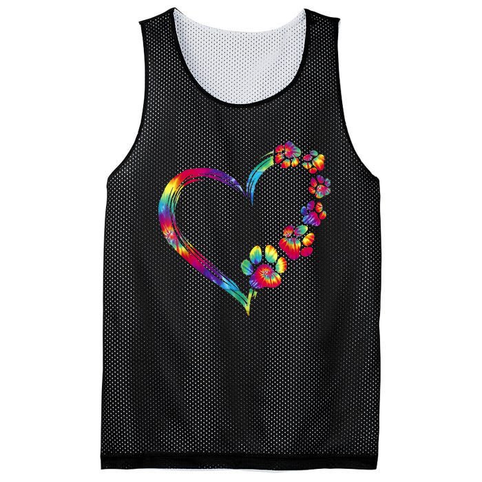 Dog Mom Dad Puppy Love Dogs Paw Print Heart Tie Dye Design TShirt Mesh Reversible Basketball Jersey Tank