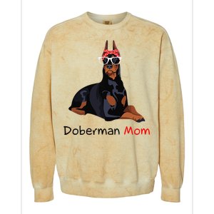 Doberman Mom Dog Bandana Pet Lover Gift Colorblast Crewneck Sweatshirt