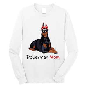 Doberman Mom Dog Bandana Pet Lover Gift Long Sleeve Shirt