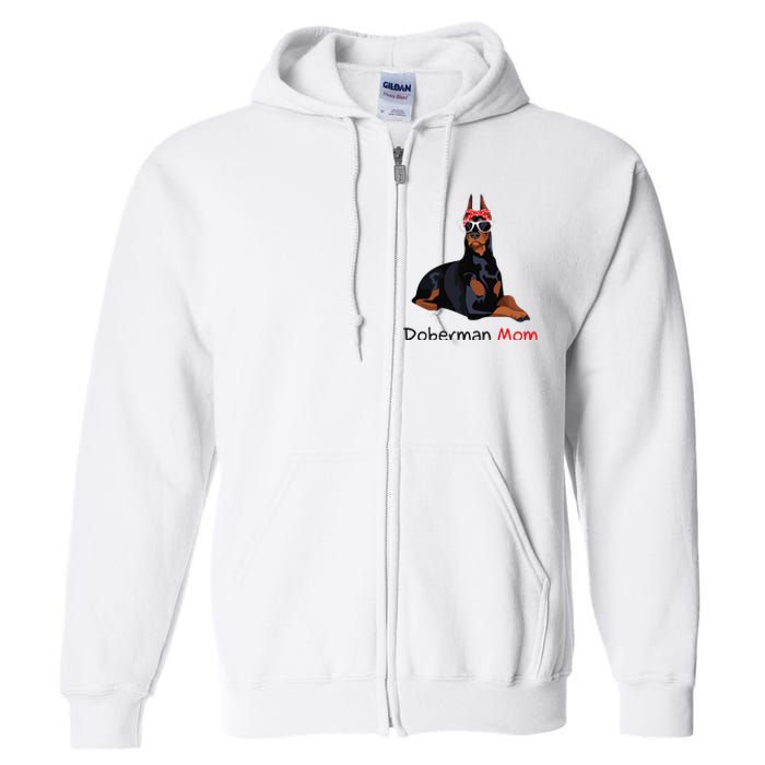 Doberman Mom Dog Bandana Pet Lover Gift Full Zip Hoodie