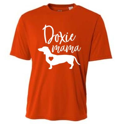 Doxie Mama Dachshund Mom Funny Wiener Dog Gift Meaningful Gift Cooling Performance Crew T-Shirt