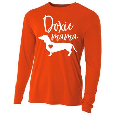 Doxie Mama Dachshund Mom Funny Wiener Dog Gift Meaningful Gift Cooling Performance Long Sleeve Crew