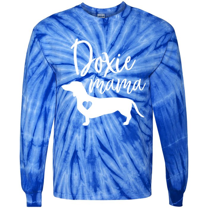 Doxie Mama Dachshund Mom Funny Wiener Dog Gift Meaningful Gift Tie-Dye Long Sleeve Shirt