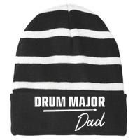 Drum Major Dad Matching Family Marching Band Parent Striped Beanie with Solid Band